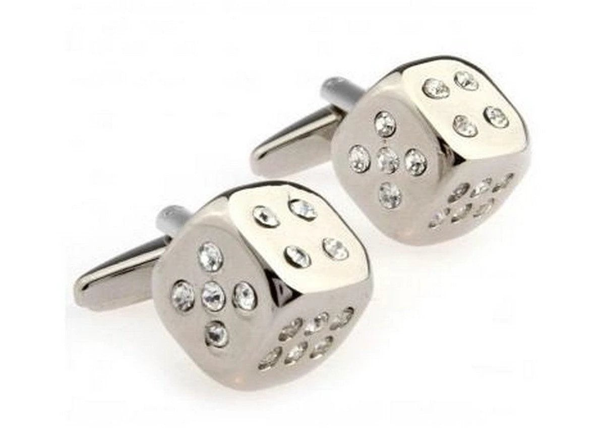 silver dice cufflinks by Frederick Thomas Handmade Mens Ties