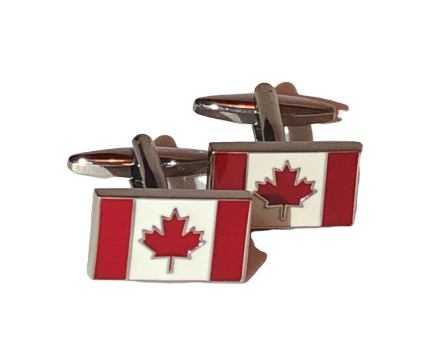 Canada flag, maple leaf design cufflinks by Frederick Thomas Handmade Mens Ties