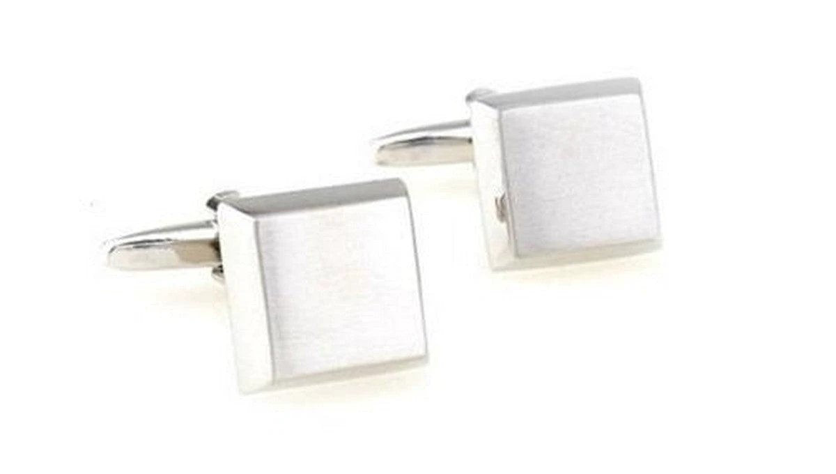 silver square cufflinks by Frederick Thomas Handmade Mens Ties
