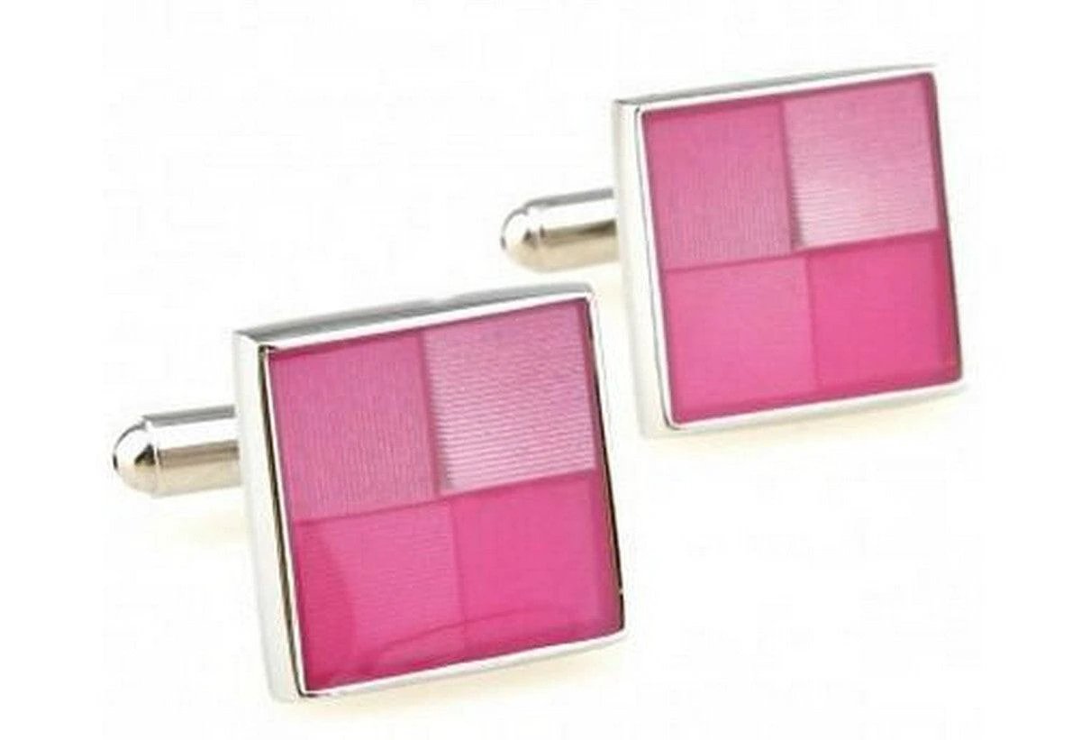 pink square cufflinks by Frederick Thomas Handmade Mens Ties