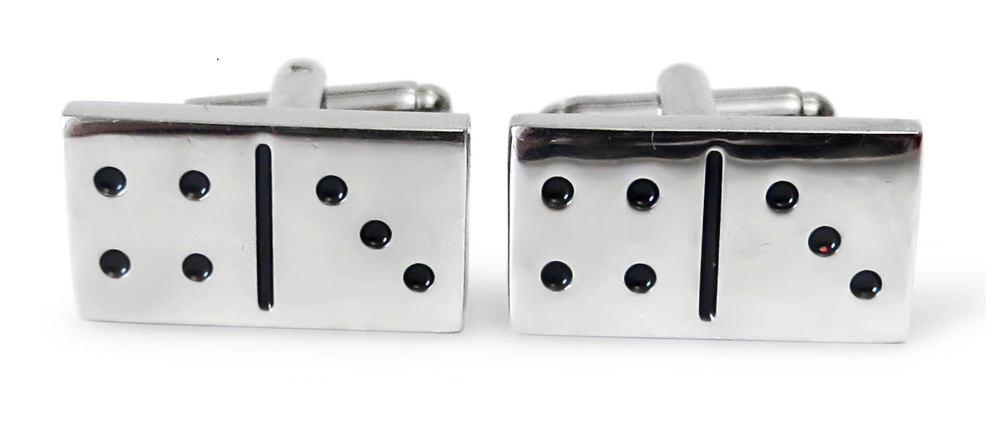 silver style domino cufflinks by Frederick Thomas Handmade Mens Ties