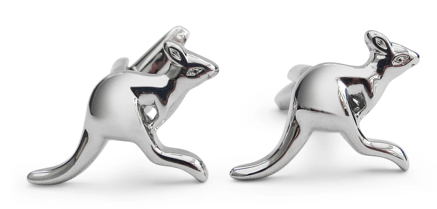 silver kangaroo cufflinks by Frederick Thomas Handmade Mens Ties
