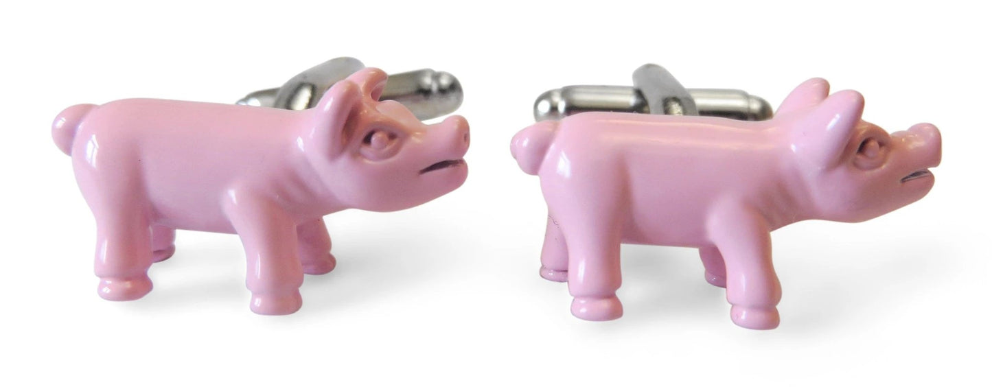 pink pig cufflinks by Frederick Thomas Handmade Mens Ties