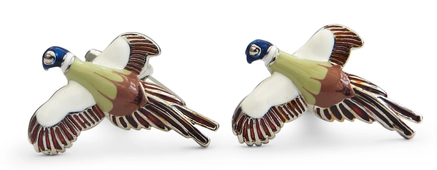pheasant hunting style cufflinks by Frederick Thomas Handmade Mens Ties