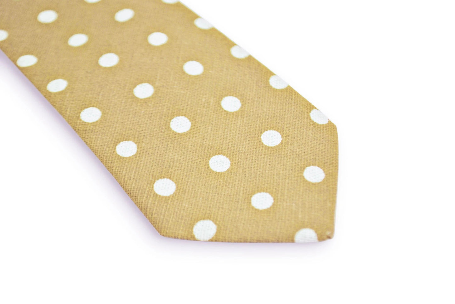beige polka spot cotton tie by Frederick Thomas Handmade Mens Ties