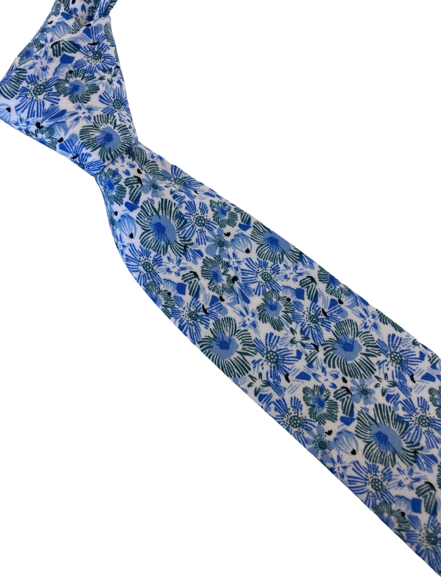 blue floral design mens classic tie by Frederick Thomas Handmade Mens Ties