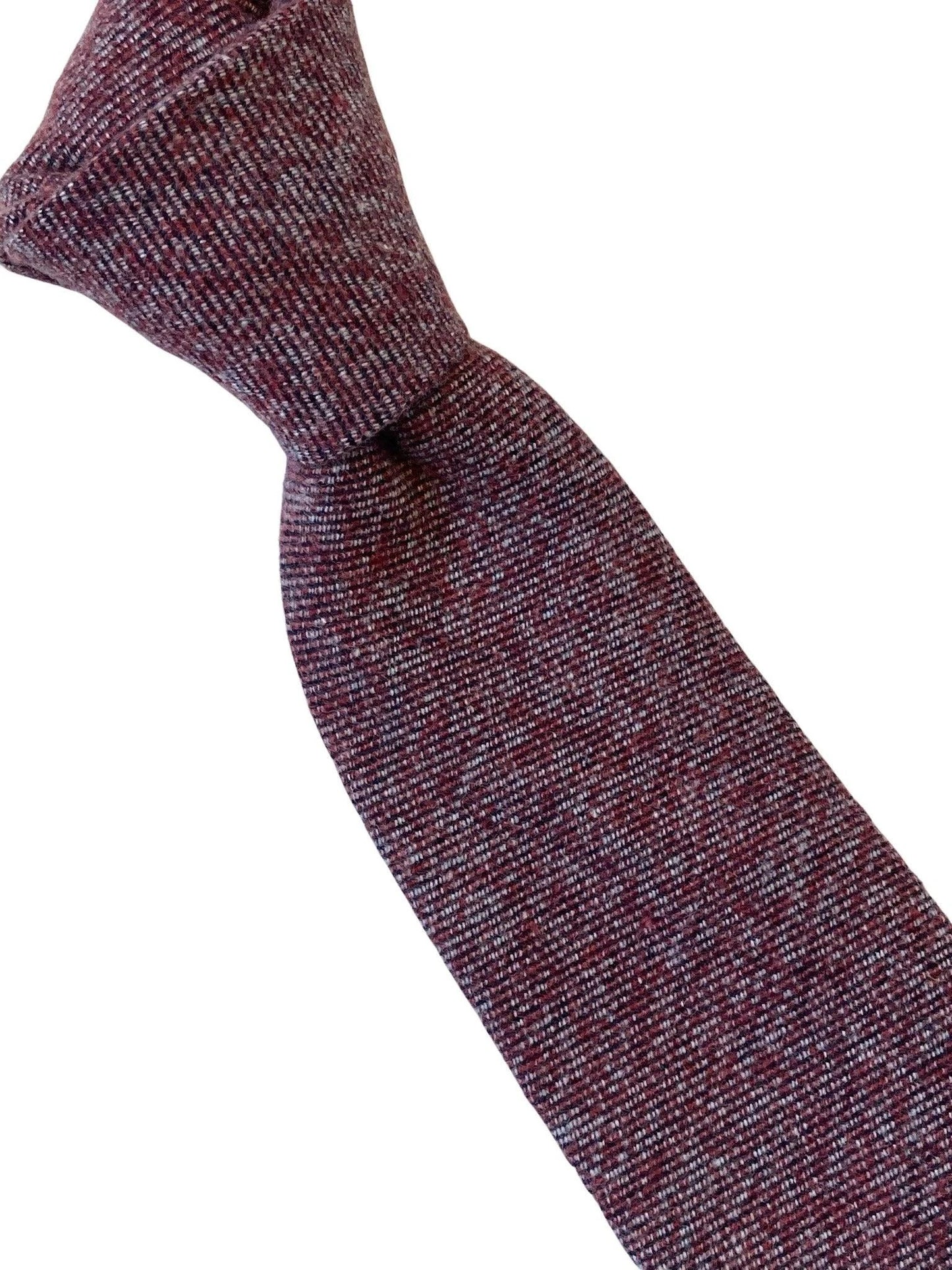 Maroon Speckled White 100 Per Cent Cotton Men's Tie - Handmade Luxury for the Professional Man by Frederick Thomas Handmade Mens Ties
