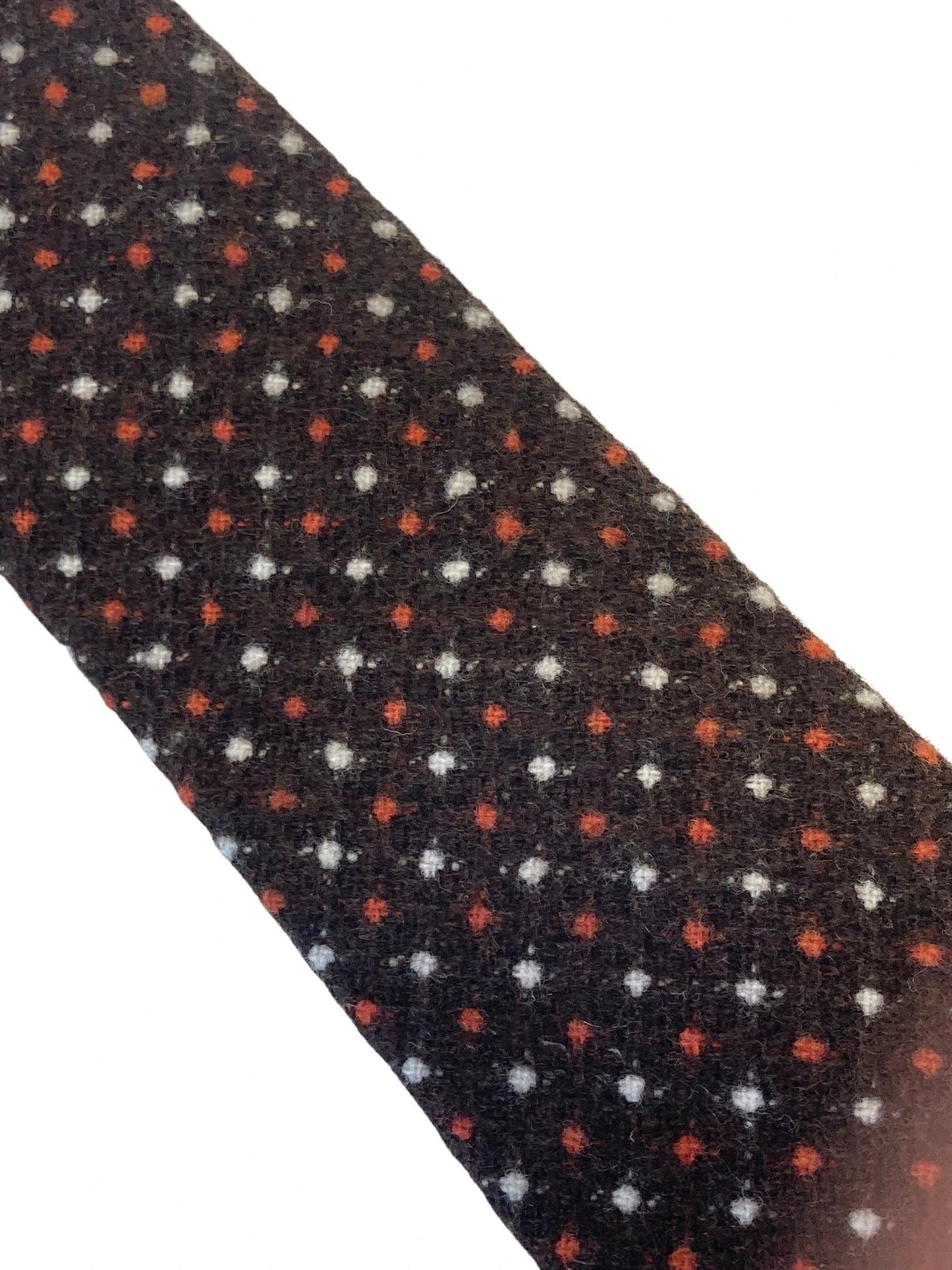 Chocolate Brown Wool Tie With Polka Spot Design - Handcrafted By Frederick Thomas For The Modern Professional by Frederick Thomas Handmade Mens Ties