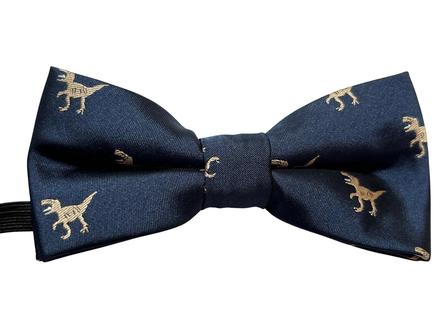 Navy Child's Bow Tie With T-Rex Embroidered Design - Pre-Tied For Easy Wear And Polished Play by Frederick Thomas Handmade Mens Ties