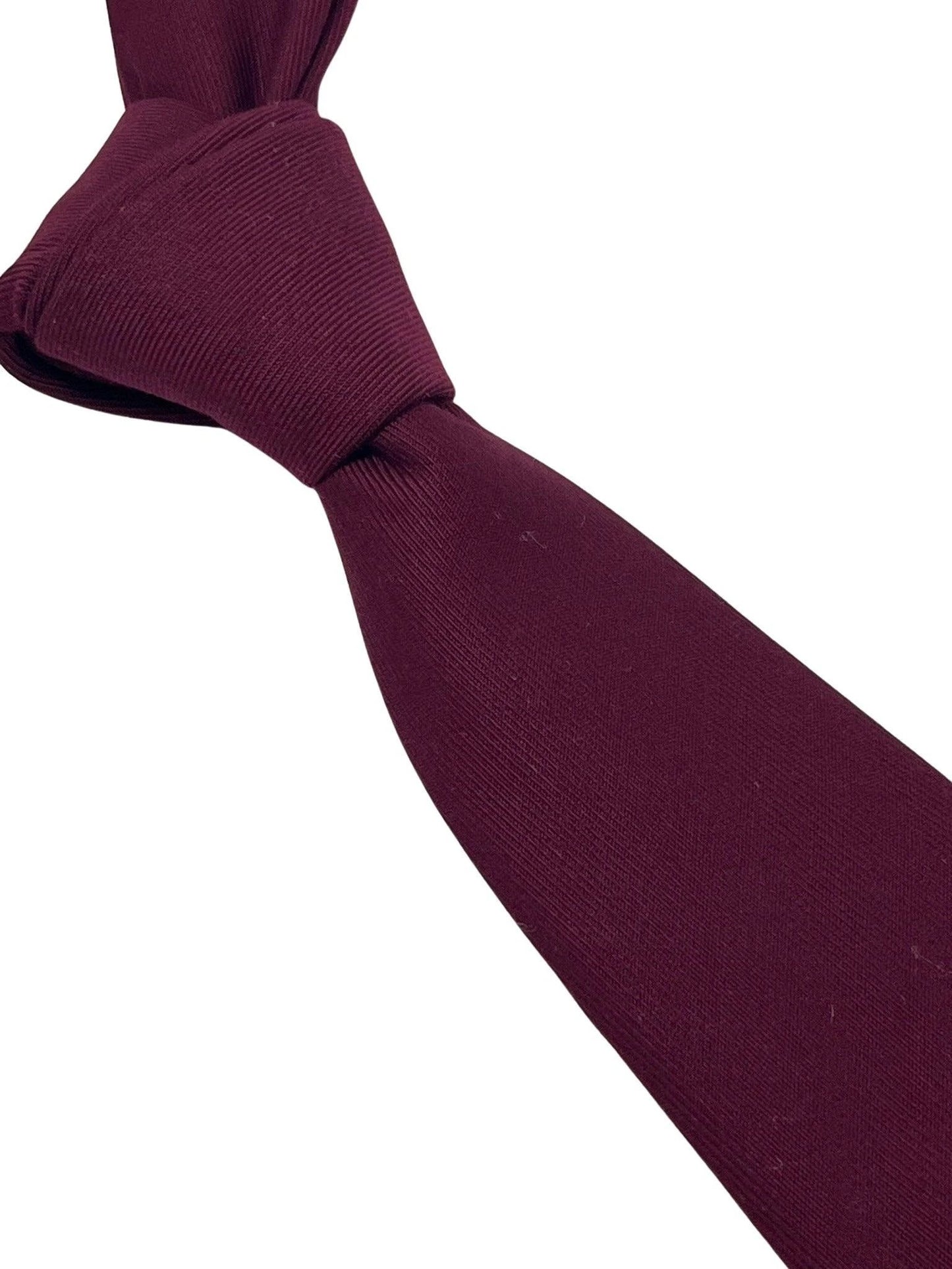 Maroon dark red plain tie by Frederick Thomas Handmade Mens Ties