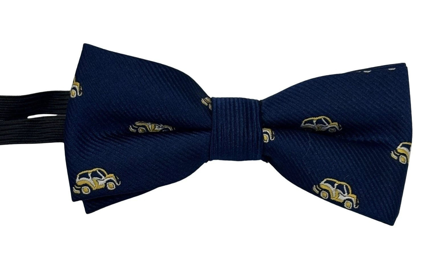 Navy Blue Children's Bow Tie With Yellow Taxi Car Design - Playful Formal Accessory For Weddings And Parties by Frederick Thomas Handmade Mens Ties