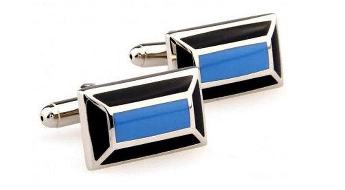 blue and navy cufflinks by Frederick Thomas Handmade Mens Ties