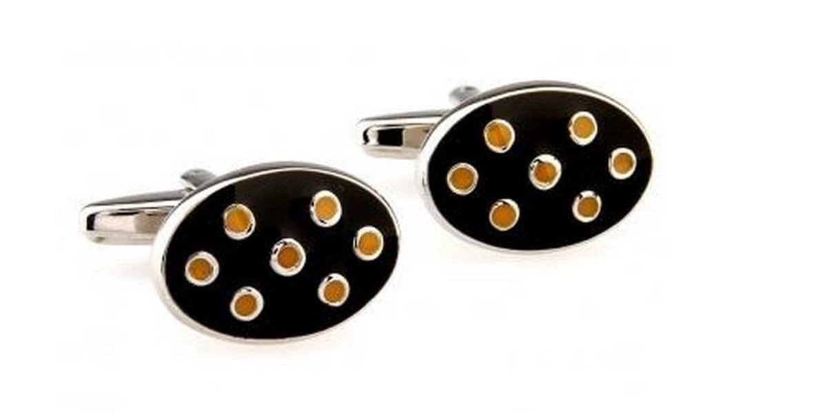 black spotty cufflinks by Frederick Thomas Handmade Mens Ties