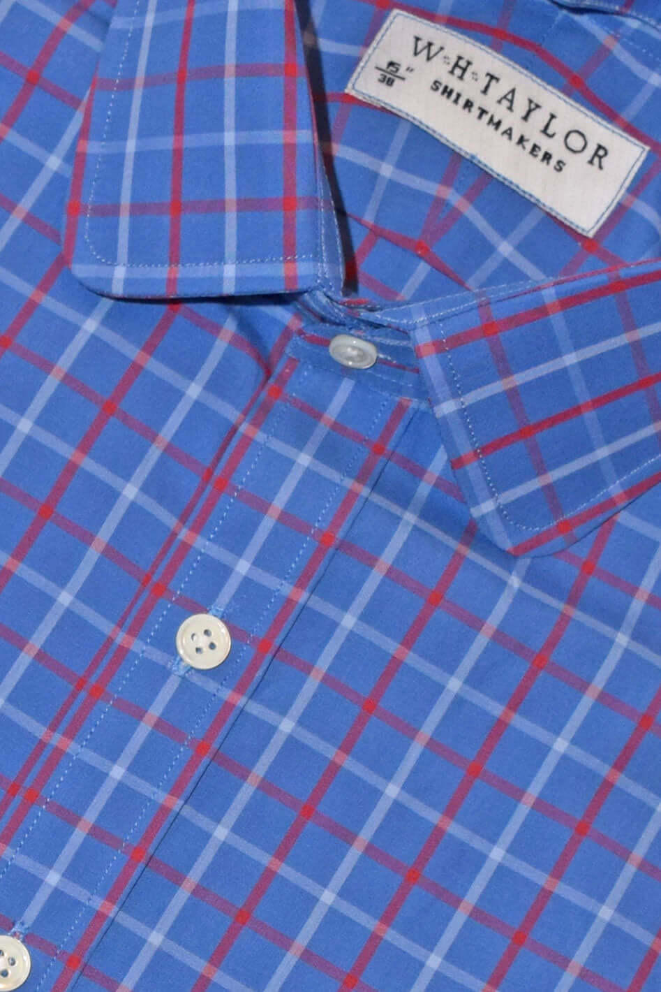 Blue and Red Plaid Check Twill Men's Bespoke Shirt - Contemporary Take on a Timeless Pattern for Versatile Styling by whtshirtmakers.com