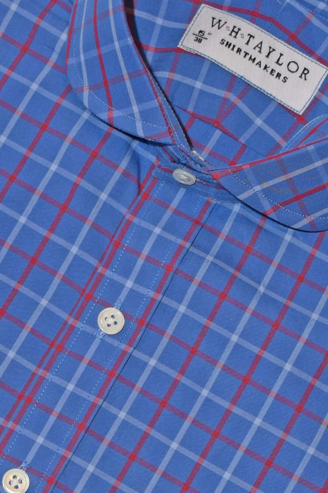 Blue and Red Plaid Check Twill Men's Bespoke Shirt - Contemporary Take on a Timeless Pattern for Versatile Styling by whtshirtmakers.com