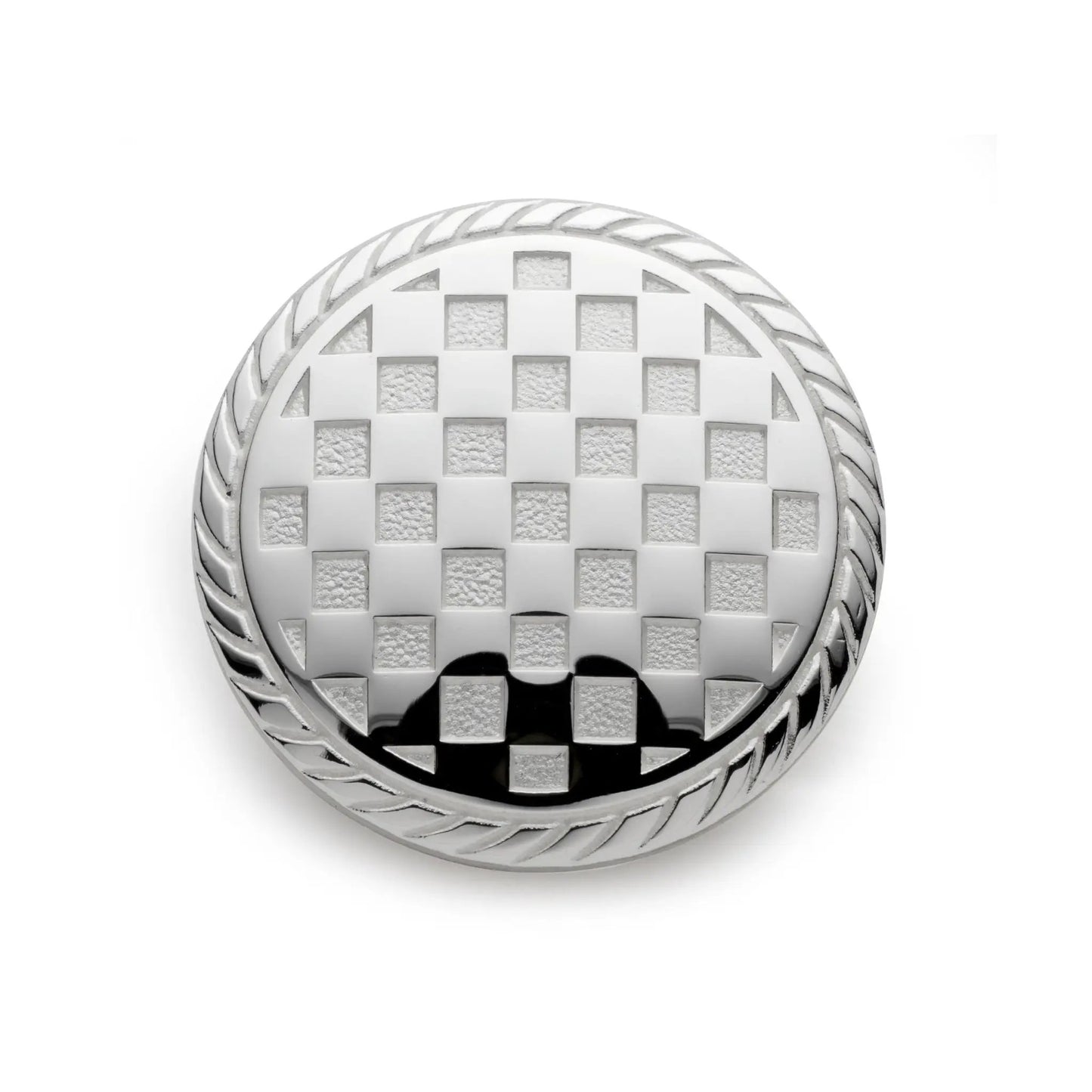 Checkerboard Blazer Button in Silver by Benson & Clegg