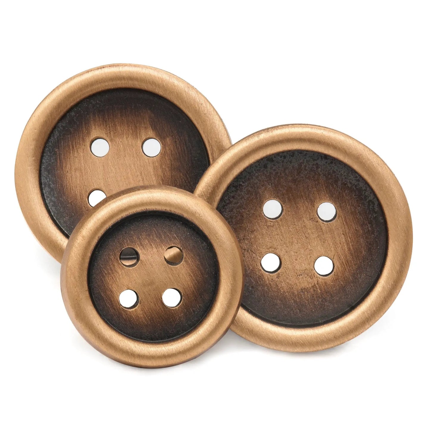 Four Hole Blazer Button In Antique Brass by Benson & Clegg