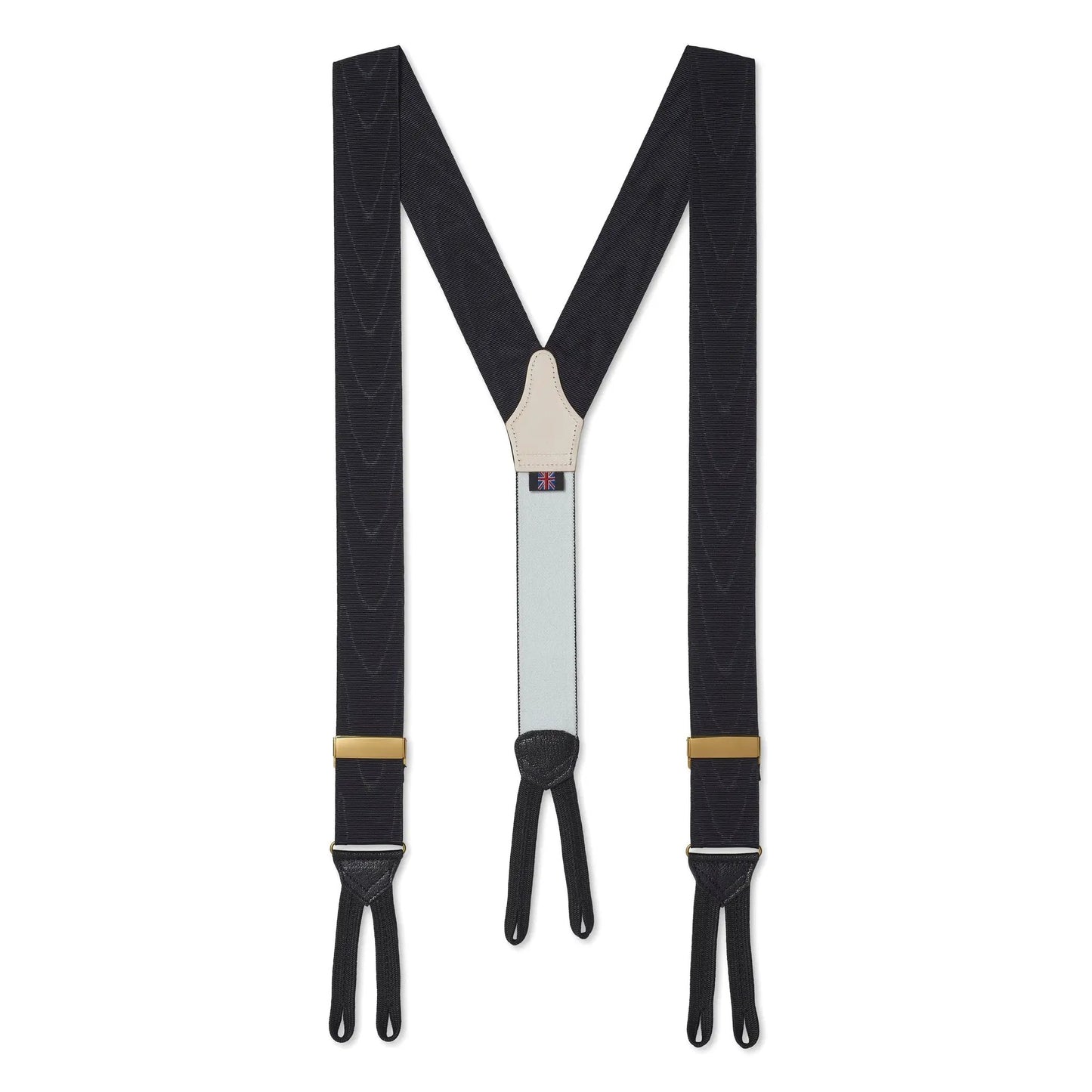Silk Moire Braces In Black by Benson & Clegg