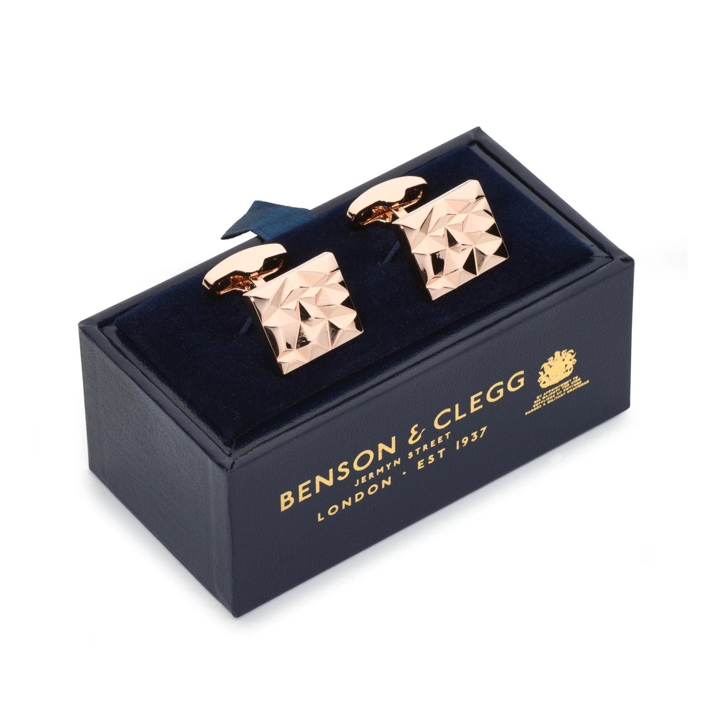 Modernist Cufflinks In Rose Gold by Benson & Clegg