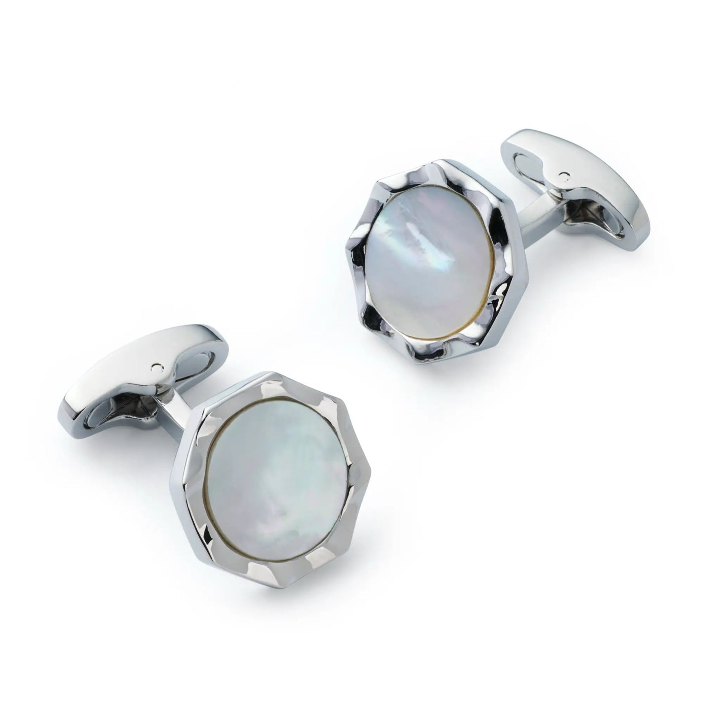 Signet Cufflinks In Mother Of Pearl by Benson & Clegg