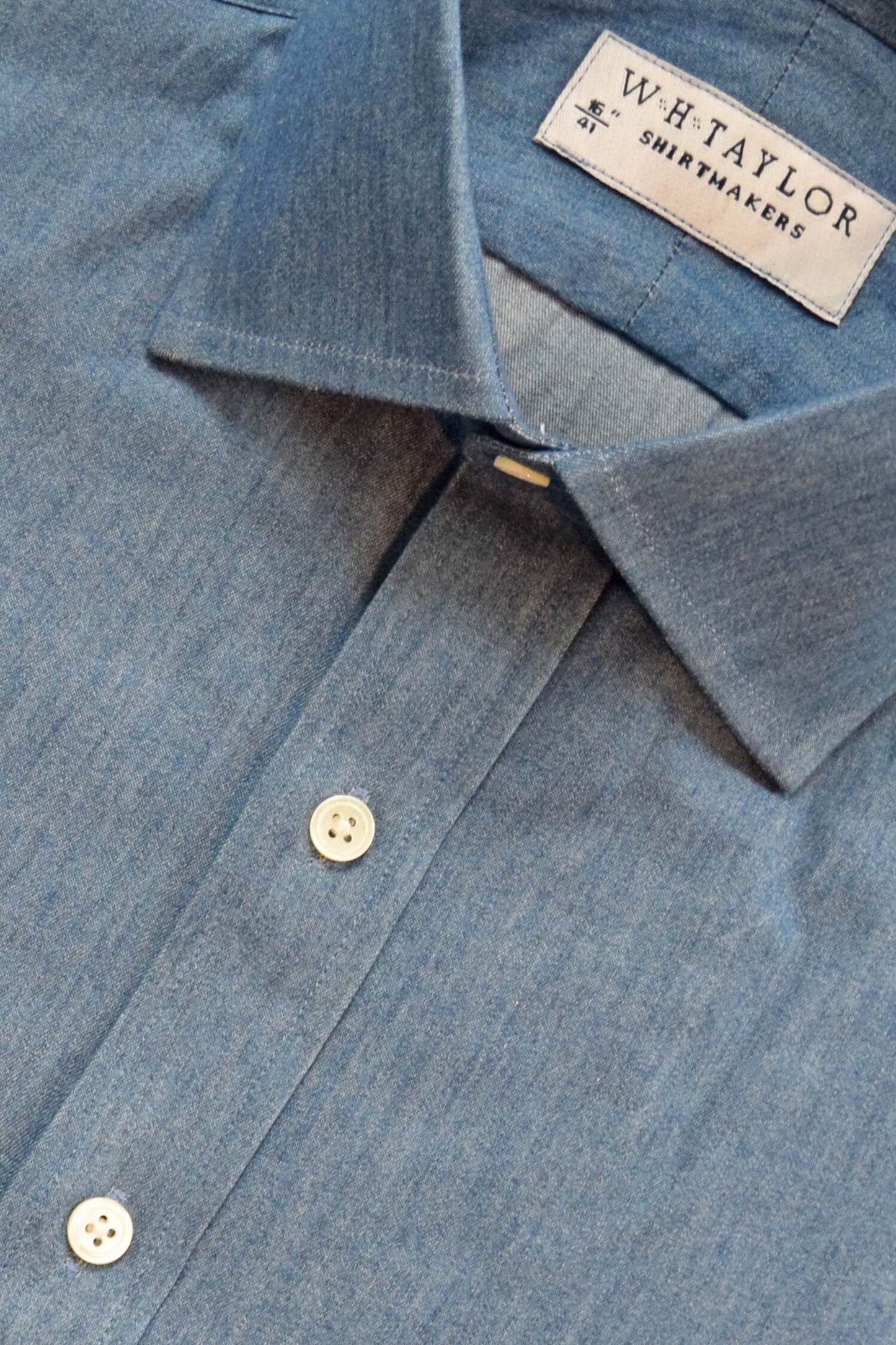 Plain Blue Denim Ladies Bespoke Shirt