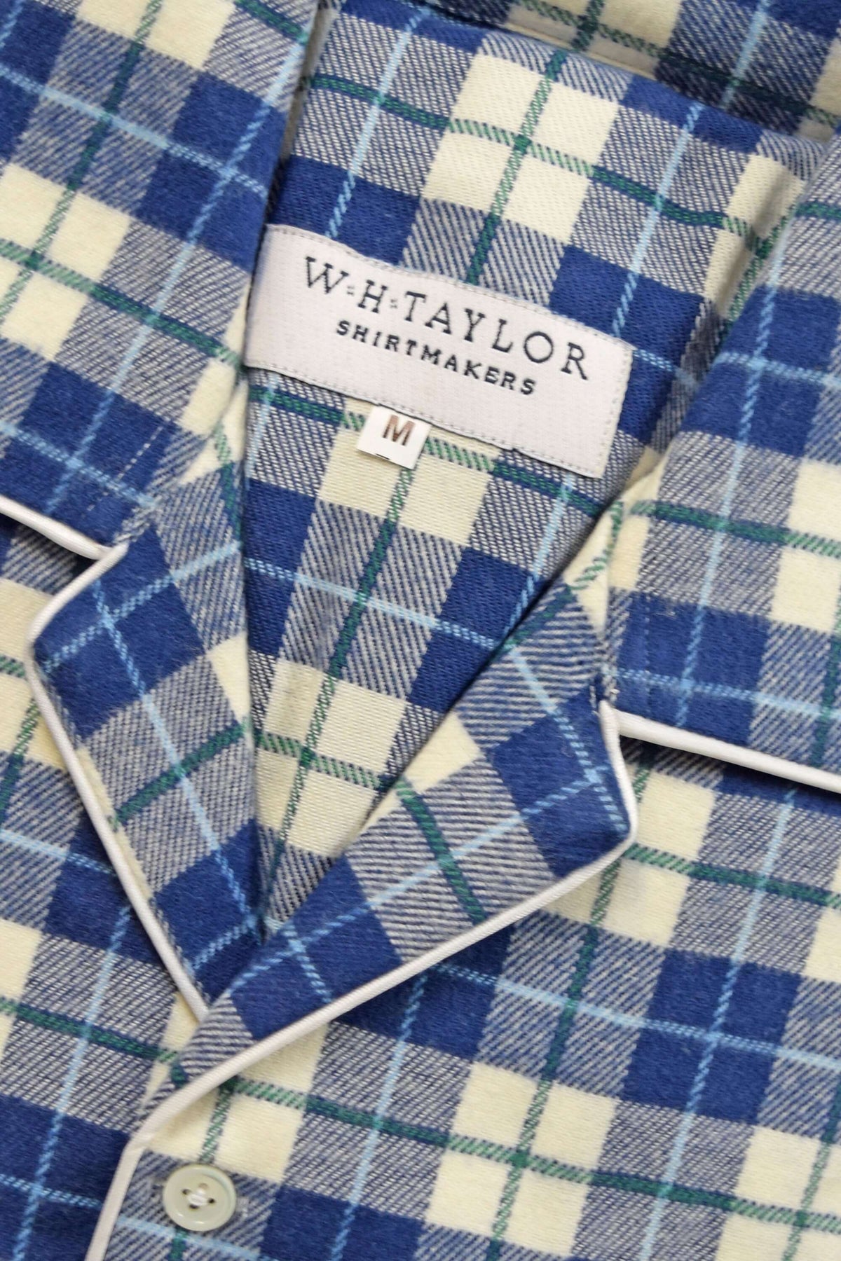 Navy Green Maras Checked Brushed Cotton Mens Pyjamas - Premium Comfort With Double Cuffs And Handy Pockets by whtshirtmakers.com