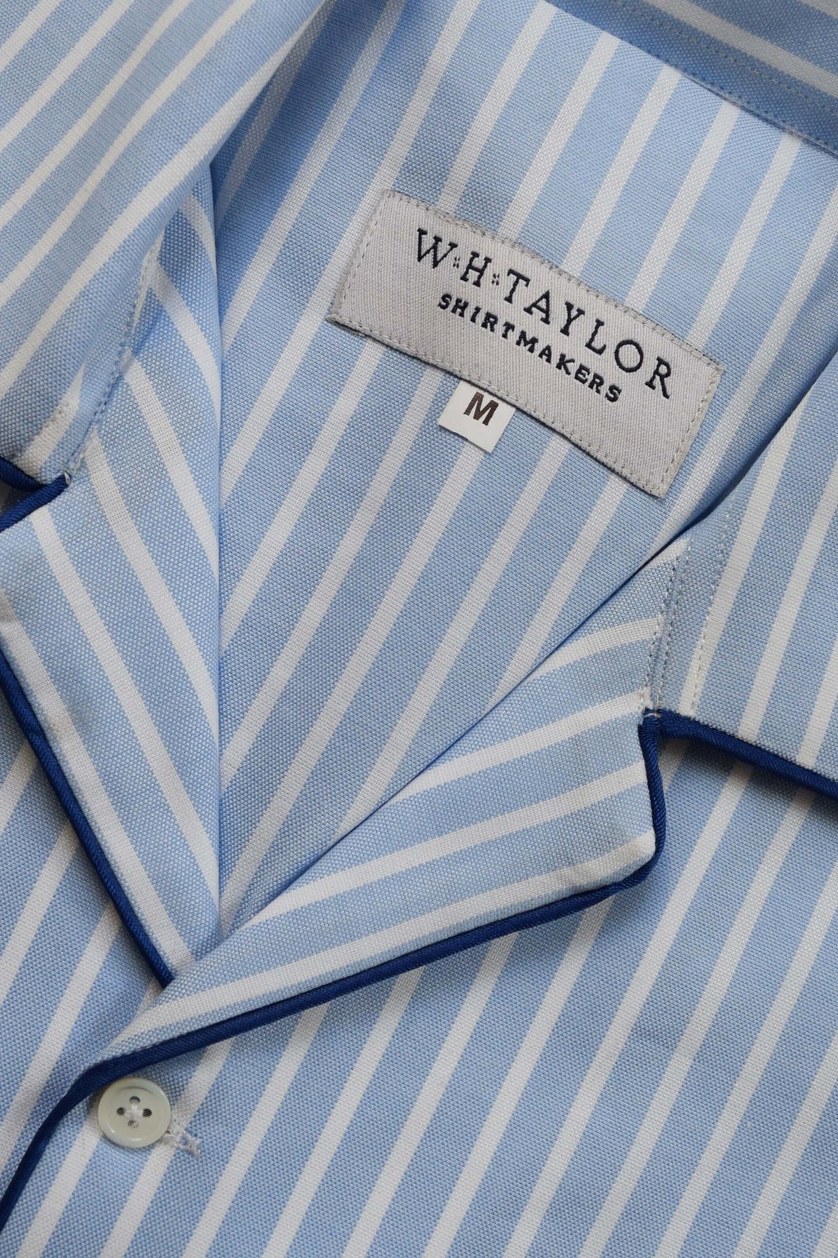 Blue and White Wide Striped 100 Per Cent Cotton Luxury Pyjamas - Premium Comfort with Double-Cuffed Sleeves by whtshirtmakers.com