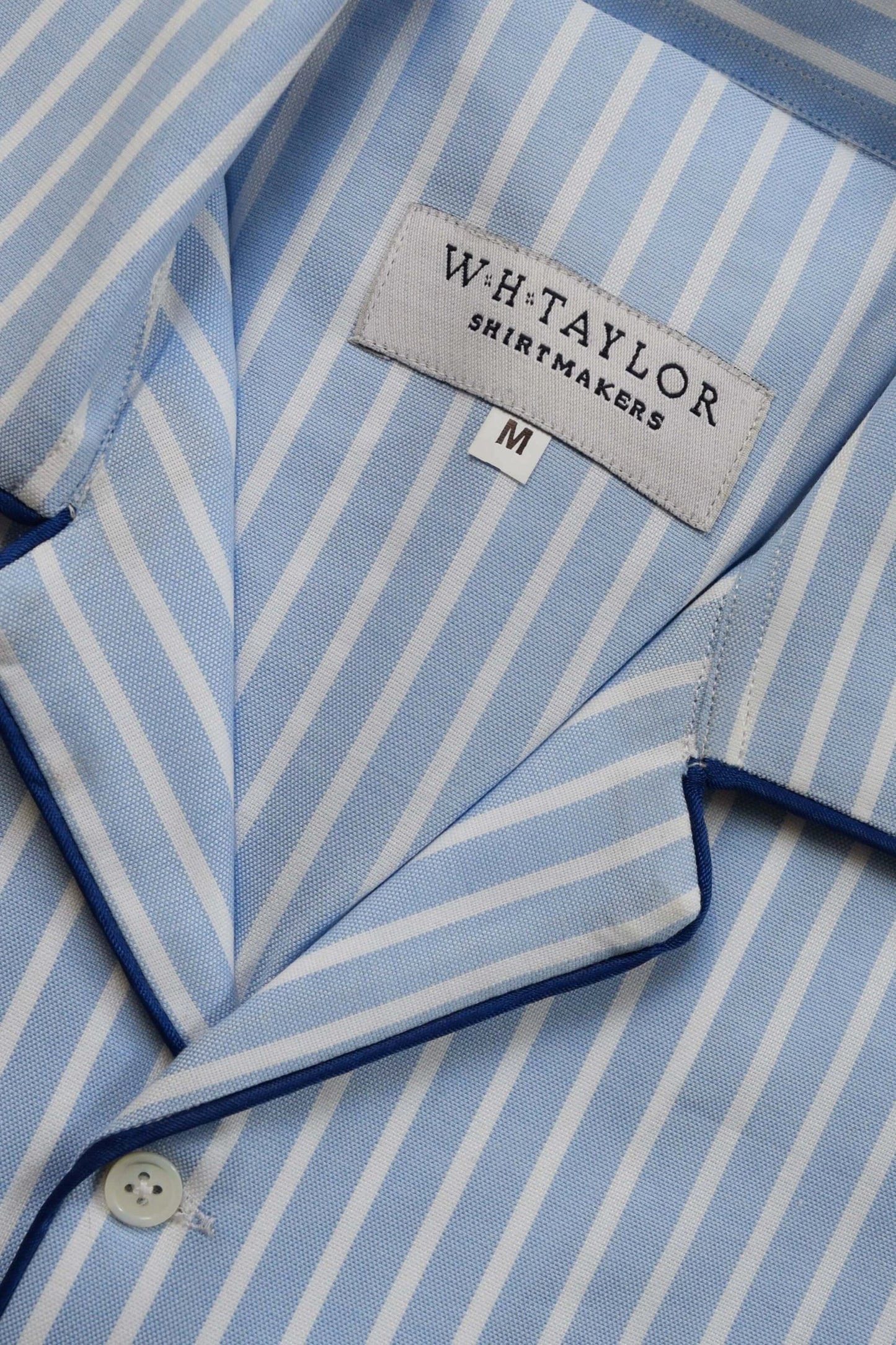 Blue and White Wide Striped 100 Per Cent Cotton Luxury Pyjamas - Premium Comfort with Double-Cuffed Sleeves by whtshirtmakers.com