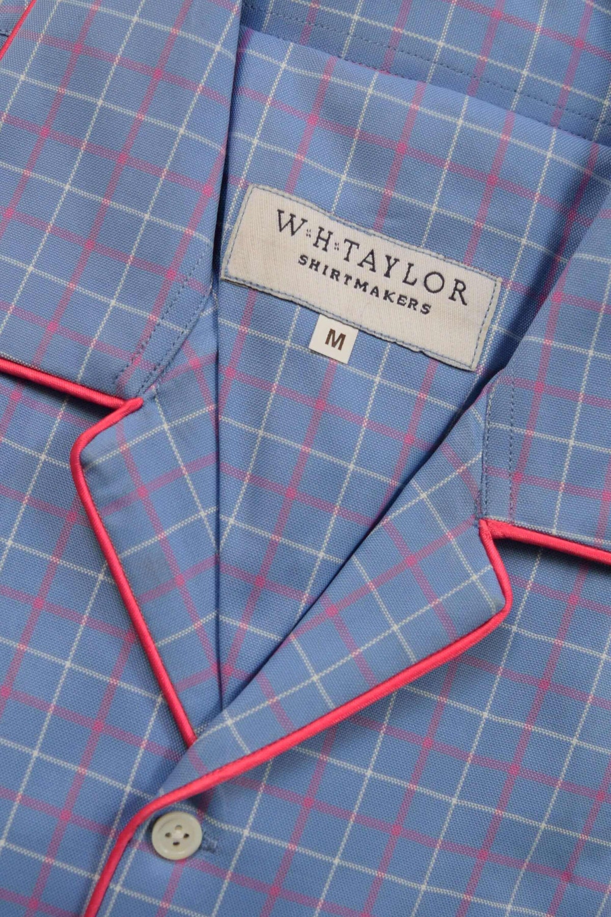 Blue Magenta Checked Cotton Men's Pyjamas - Premium Cotton Comfort With Double Cuffed Sleeves And Bottoms by whtshirtmakers.com