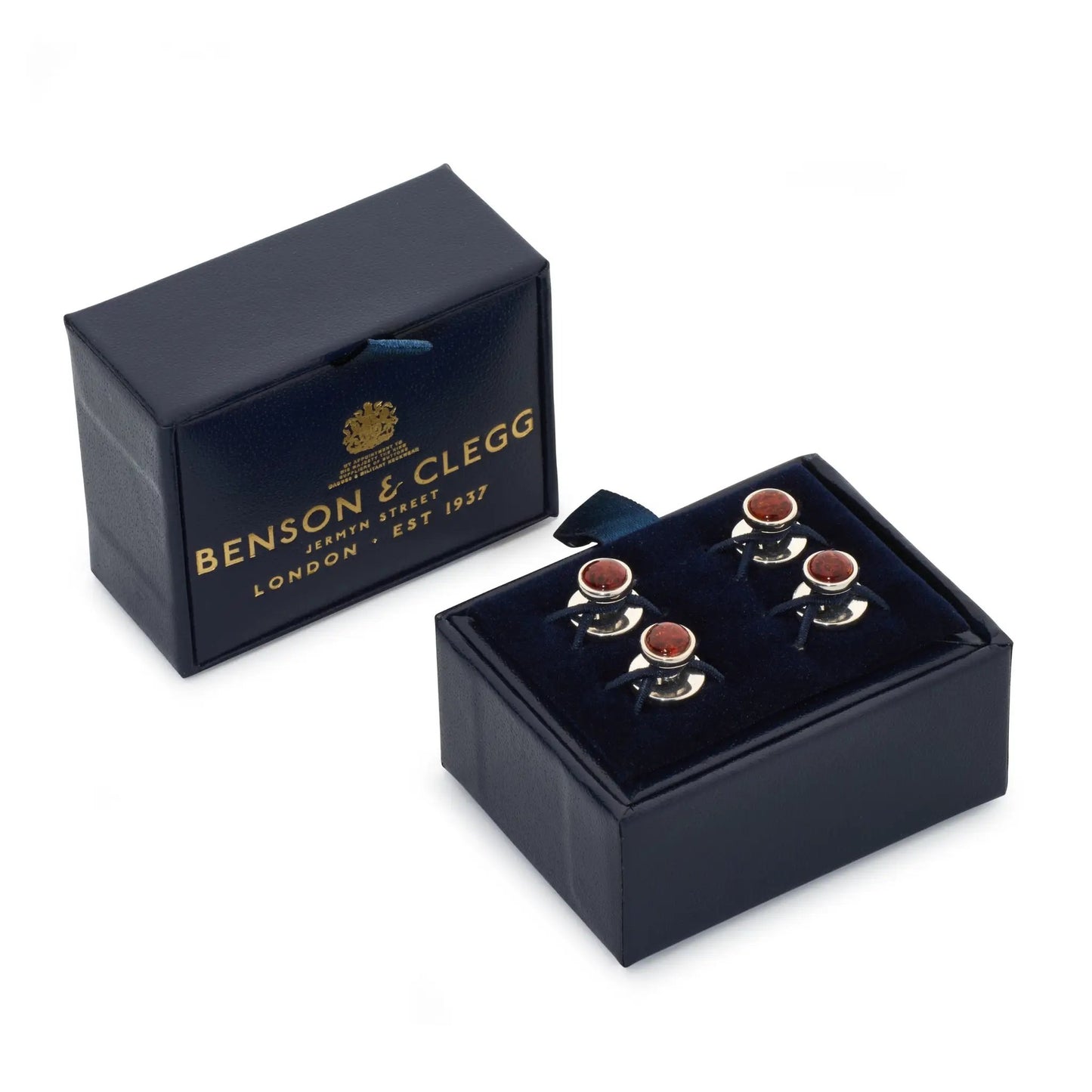 Baltic Amber Dress Studs In Sterling Silver by Benson & Clegg