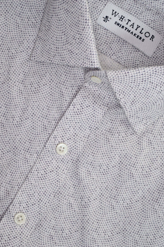 Art Deco Navy Mosaic Pattern Ladies Bespoke Shirt