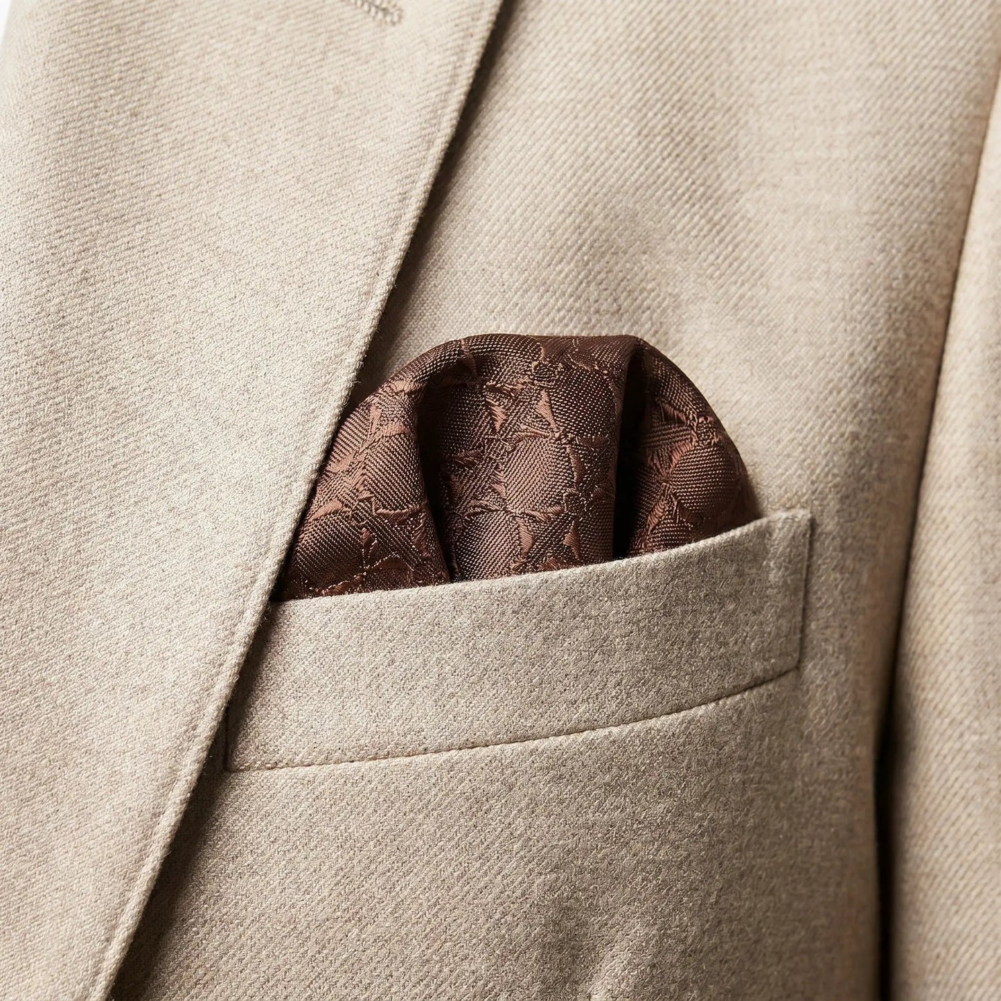 Red Brown Textured Pocket Square by OFL Ties