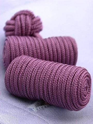 Lilac Knotted Barrel Cufflinks by whtshirtmakers.com