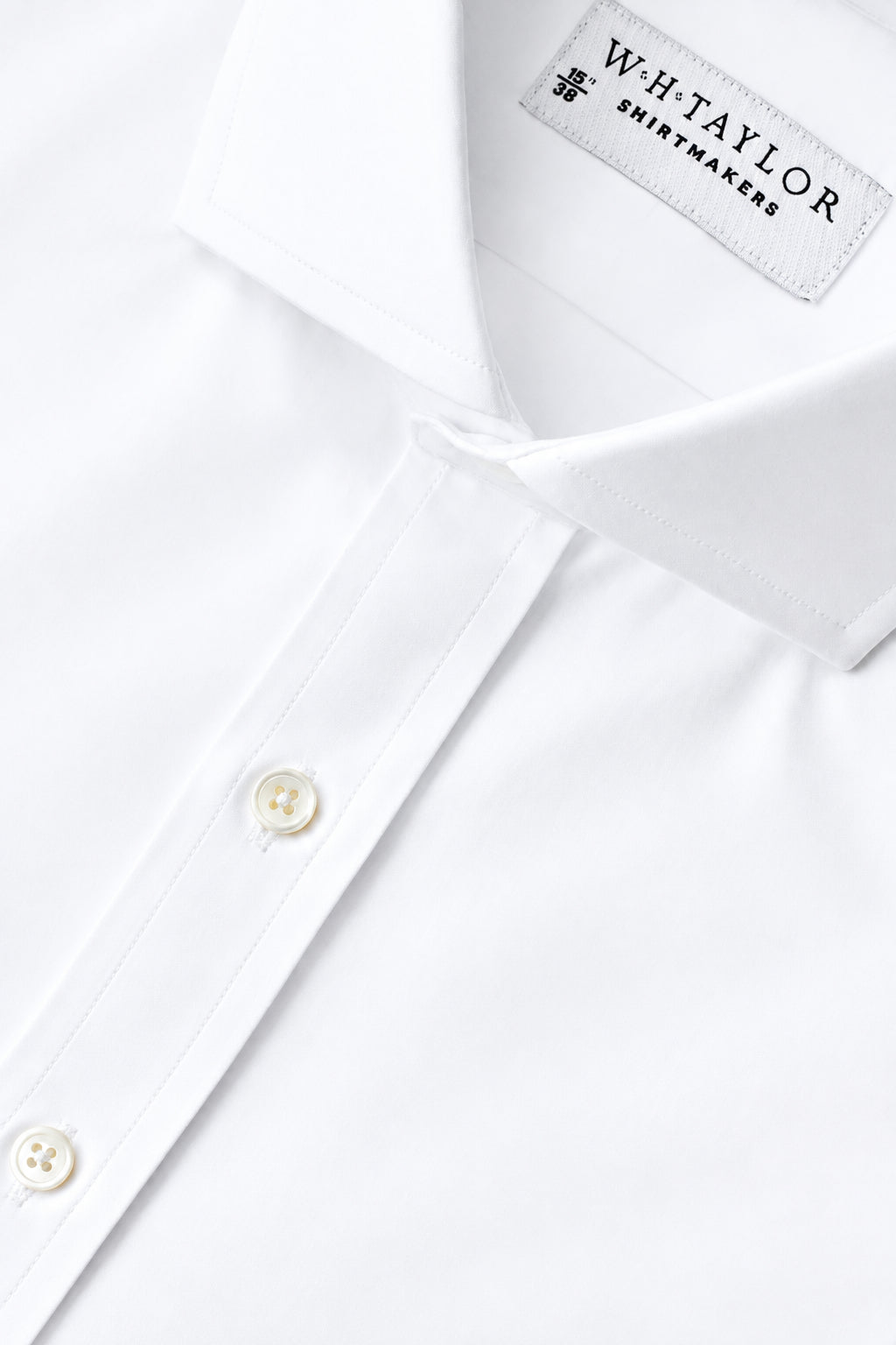 Plain White Cotton Poplin Men's Bespoke Shirt - whtshirtmakers.com