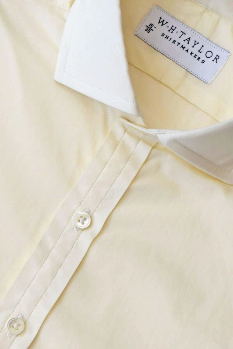 Plain Cream Poplin Men's Bespoke Shirt - whtshirtmakers.com