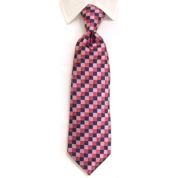 Handmade Navy And Pink Diamond Check Silk Tie - Artisanal Silk Craft For Discreet Luxury And Modern Gentleman Style by whtshirtmakers.com