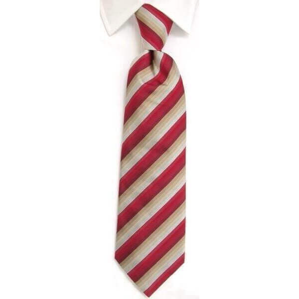 Handmade Red & Tan Rainbow Stripe Silk Tie by whtshirtmakers.com