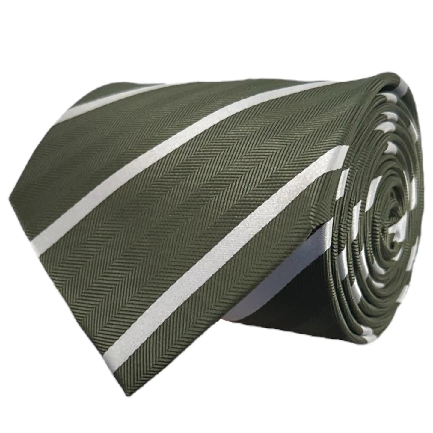 Khaki & White Stripe Tie - Hawksmoor Edit by OFL Ties