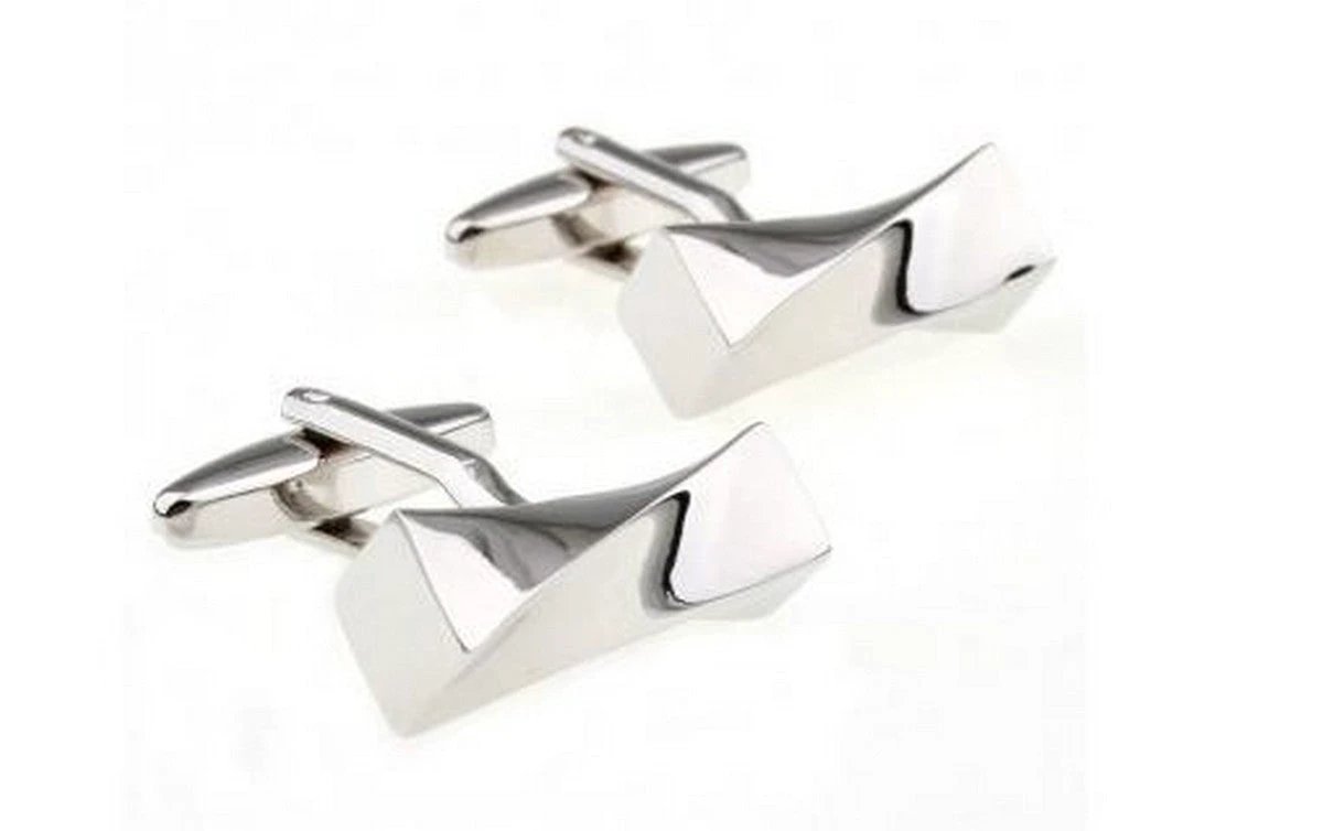 silver twisted cufflinks by Frederick Thomas Handmade Mens Ties