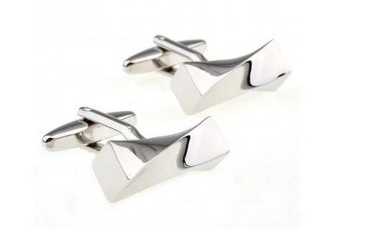 silver twisted cufflinks by Frederick Thomas Handmade Mens Ties