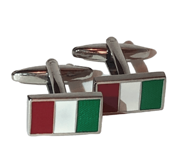 Italy flag design cufflinks by Frederick Thomas Handmade Mens Ties