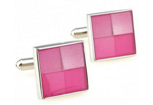 pink square cufflinks by Frederick Thomas Handmade Mens Ties