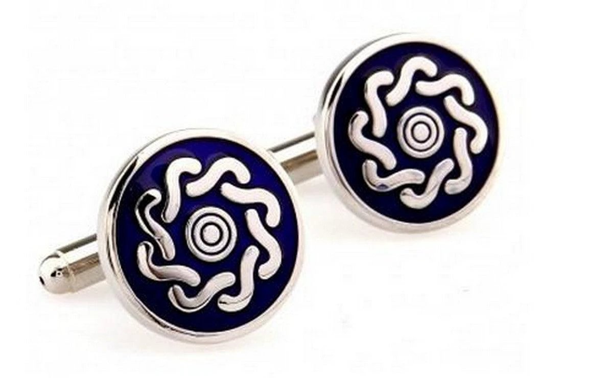 purple and silver design cufflinks by Frederick Thomas Handmade Mens Ties