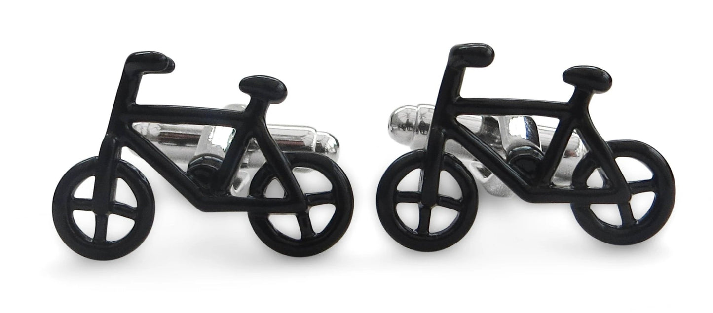 black bicycle cufflinks by Frederick Thomas Handmade Mens Ties