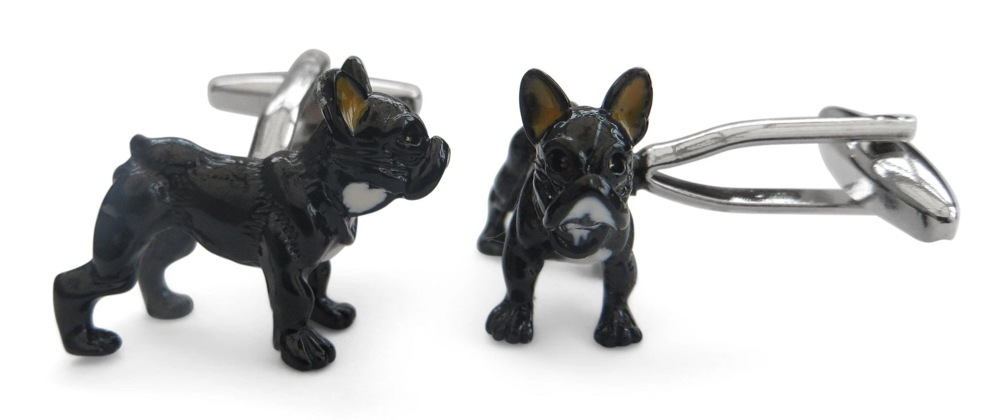 black french bulldog cufflinks by Frederick Thomas Handmade Mens Ties