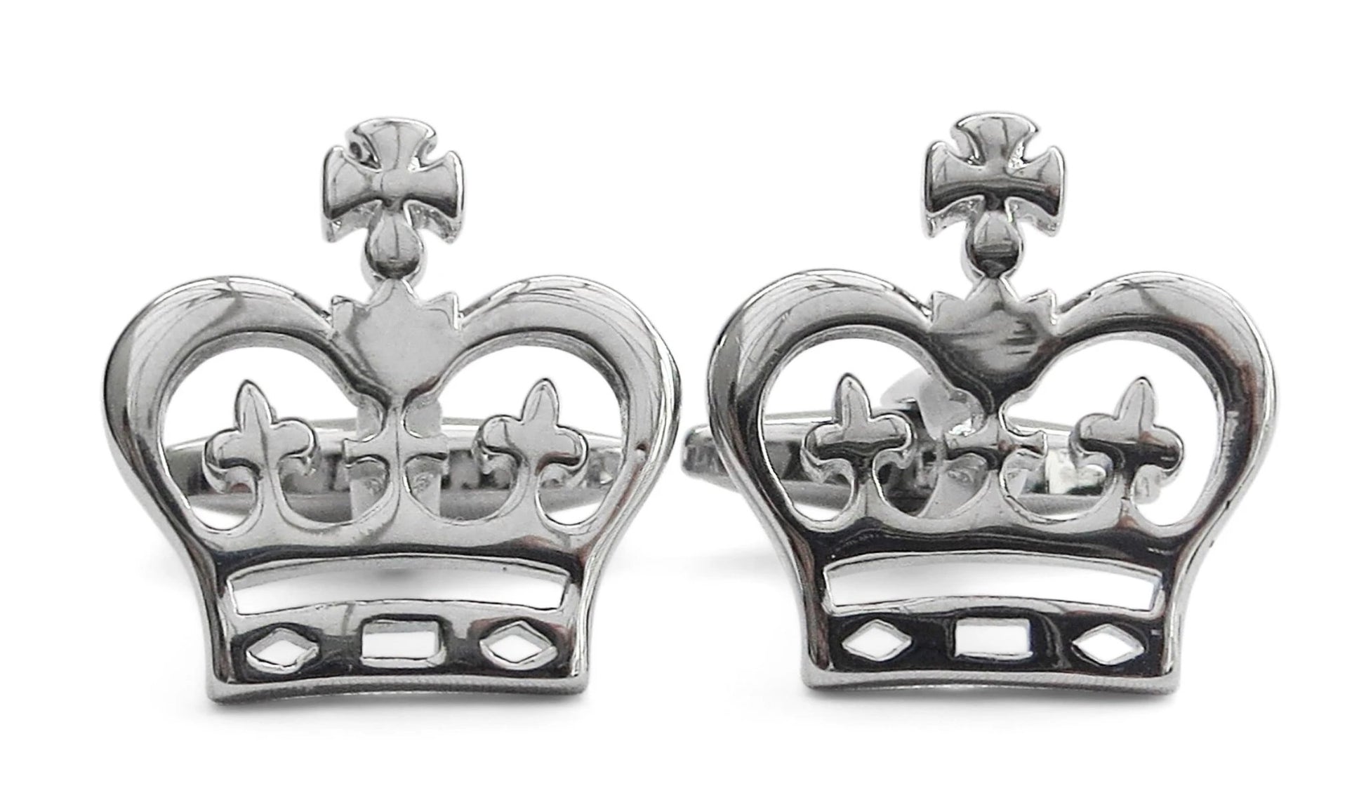silver crown cufflinks by Frederick Thomas Handmade Mens Ties