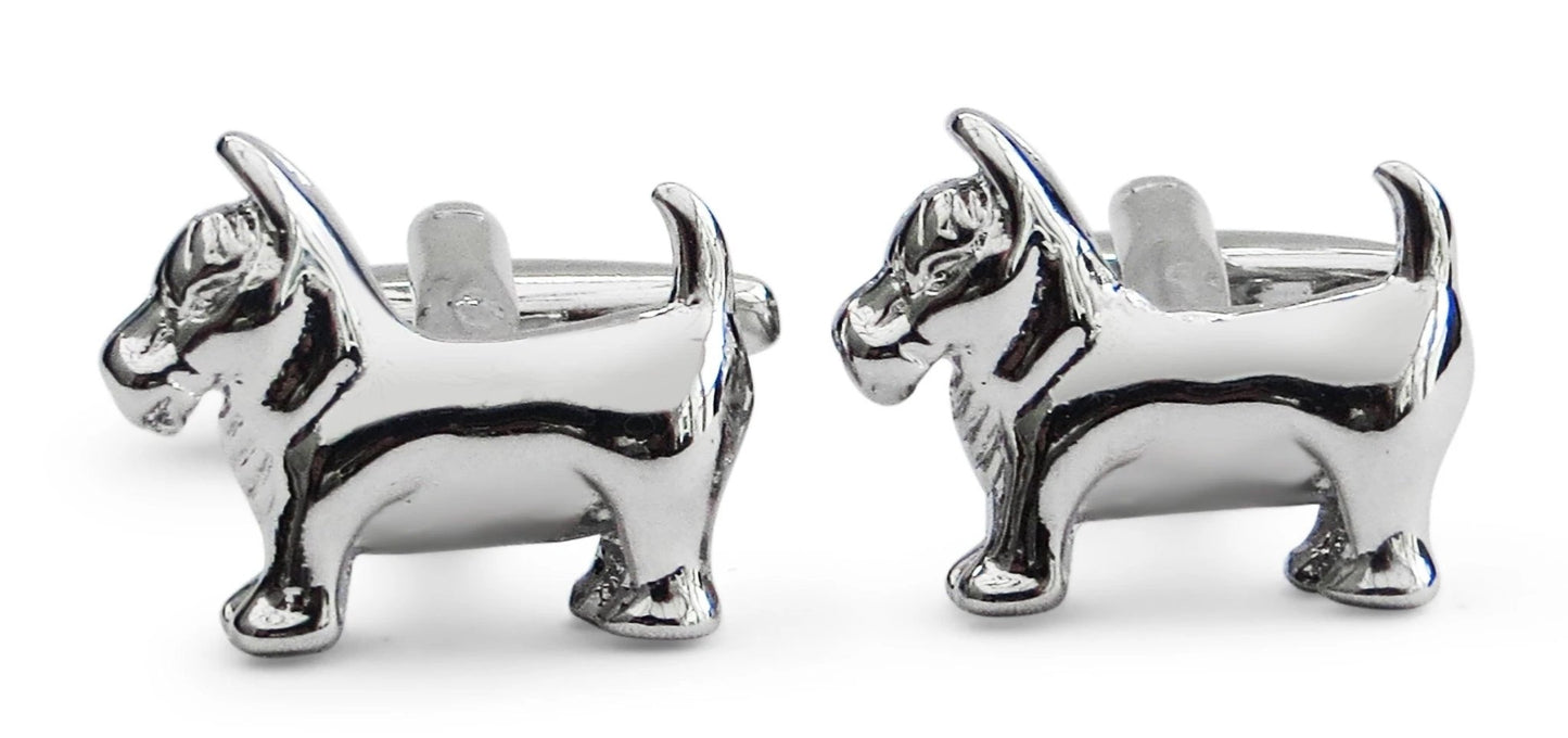 silver style dog cufflinks by Frederick Thomas Handmade Mens Ties