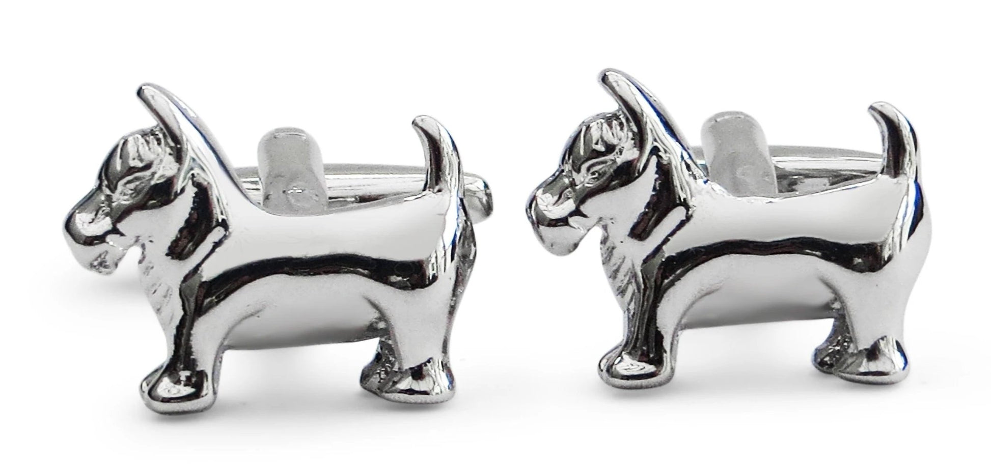 silver style dog cufflinks by Frederick Thomas Handmade Mens Ties