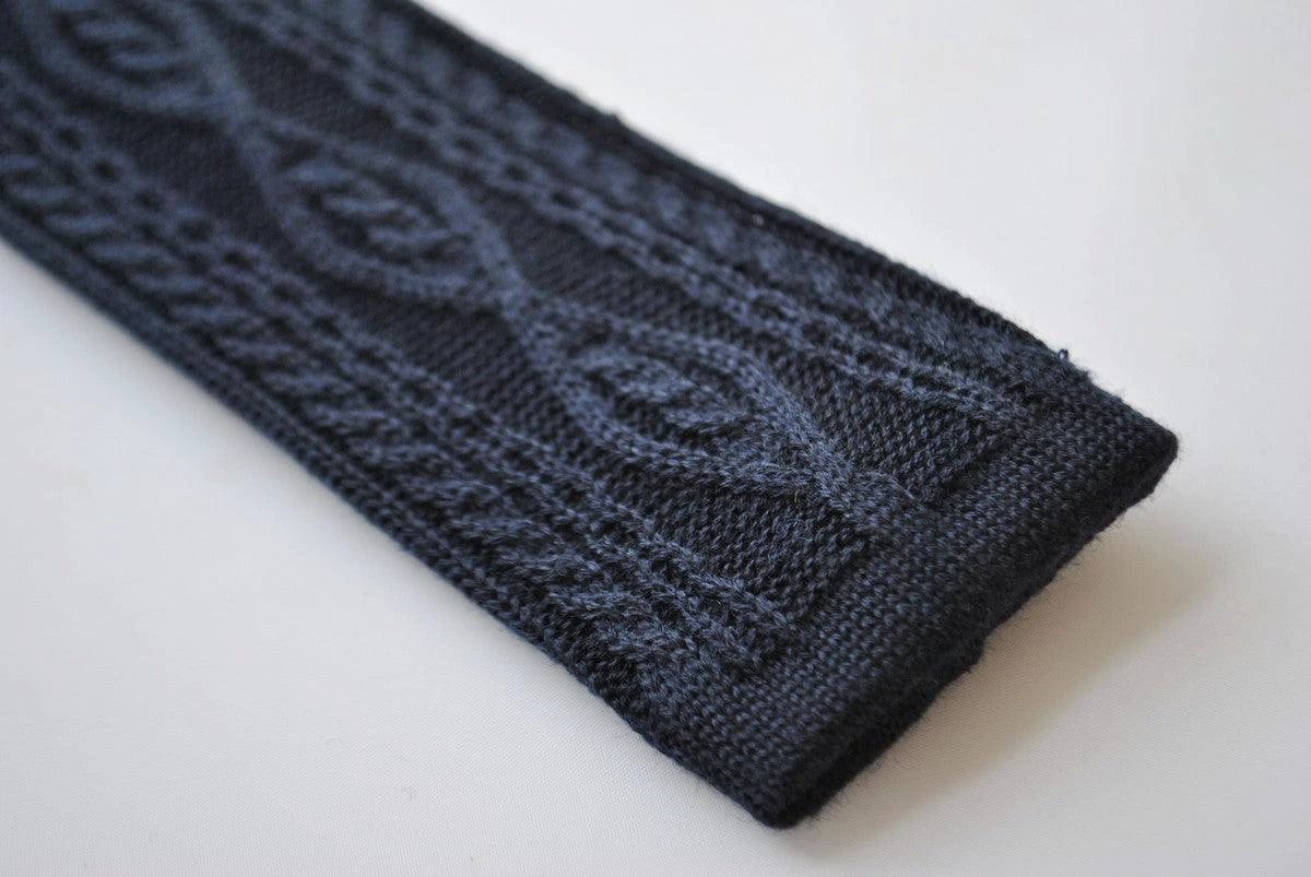 navy blue skinny cable knit tie by Frederick Thomas Handmade Mens Ties