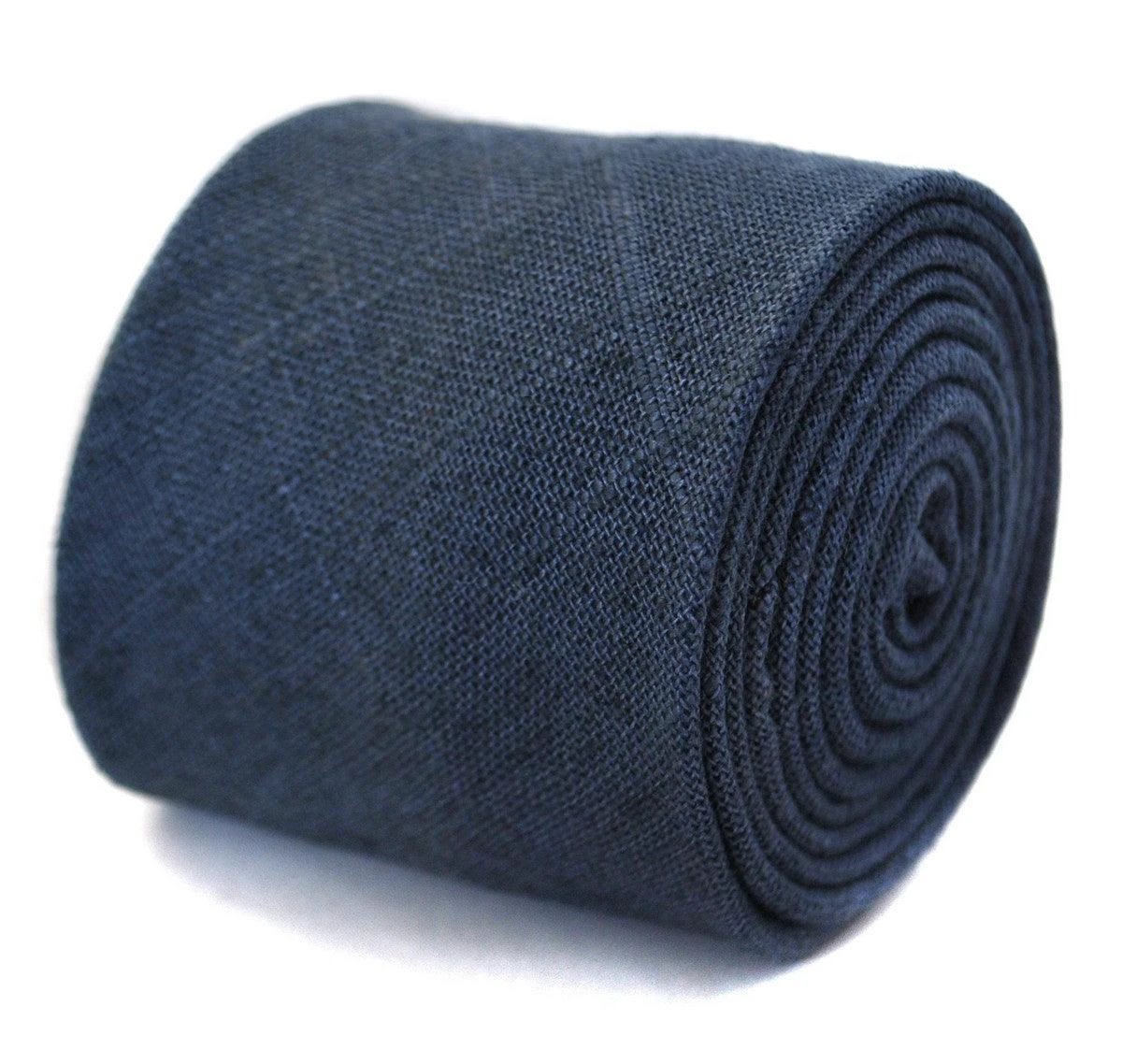 navy blue linen tie by Frederick Thomas Handmade Mens Ties